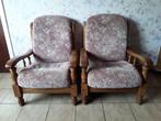 Fauteuils en bois Vintage, Maison & Meubles, Fauteuils, 75 à 100 cm, Enlèvement, Utilisé, 50 à 75 cm