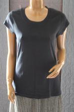 Actual Basics T-shirt met brede ronde hals zwart XL, Manches courtes, Noir, Porté, Taille 46/48 (XL) ou plus grande