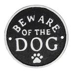Tekstbord - Beware of the Dog - rond Landelijk gietijzer, Ophalen of Verzenden, Nieuw