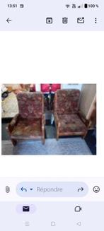 2 vintage fauteuils gedoneerd, Antiek en Kunst, Ophalen