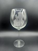 Mooi groot wijnglas Beauty and the Beast. Handgemaakt, Nieuw, Glas, Overige stijlen, Glas of Glazen