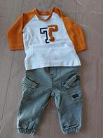 Set bloes + broek Name it - baby jongen - kaki/wit - maat 56, Kinderen en Baby's, Babykleding | Maat 56, Nieuw, Name it, Ophalen of Verzenden