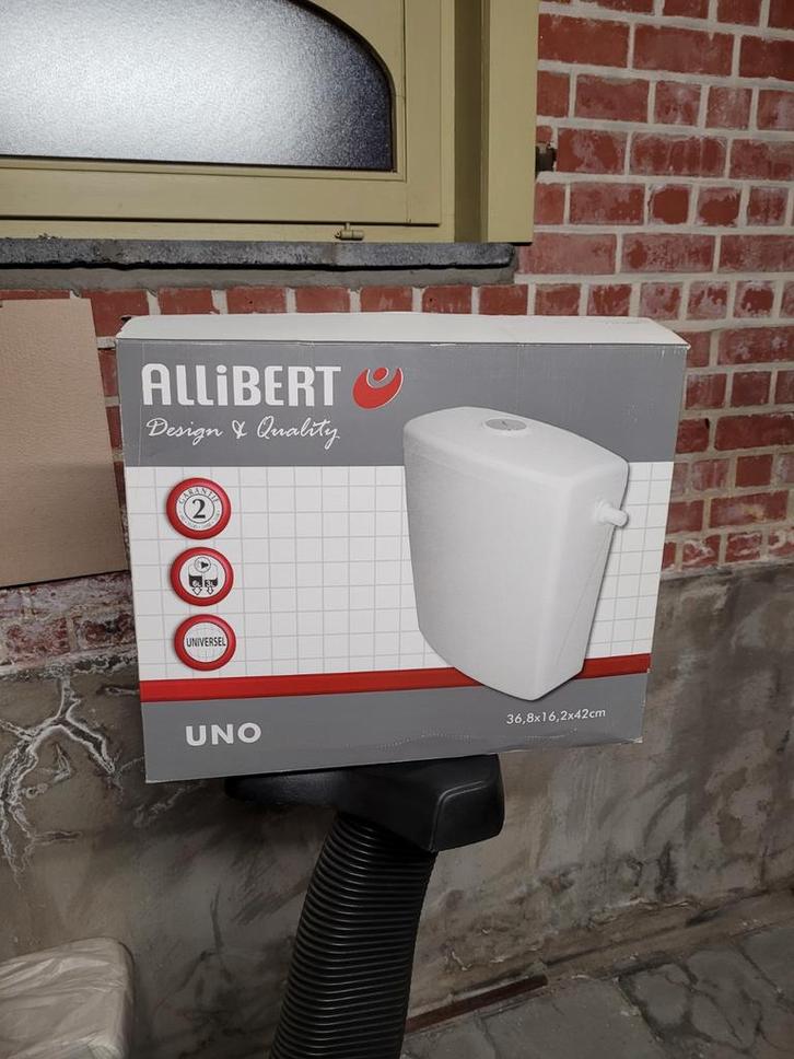 Nieuwe universele stortbak toilet Uno Alibert, Doe-het-zelf en Bouw, Sanitair, Nieuw, Toilet, Chroom, Ophalen of Verzenden