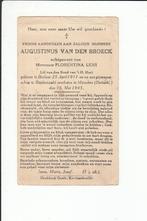 40-45 : Augustinus VAN DEN BROECK Berlaar , + Buchenwald 194, Collections, Images pieuses & Faire-part, Enlèvement ou Envoi, Image pieuse