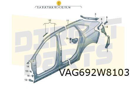 Volkswagen Taigo (2/22-) zijwand compleet Links Origineel! 2, Auto-onderdelen, Carrosserie, Spatbord, Volkswagen, Nieuw, Verzenden