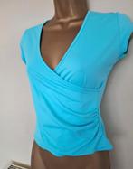 Elegant Turquoise Cache Coeur Topje met Mini Mouw 36/38, Kleding | Dames, Topjes, Les Feux de la Mode, Blauw, Nieuw, Ophalen of Verzenden