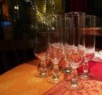 Set van 6 vintage Champagne glazen, flutes, speciaal voetje., Antiek en Kunst, Ophalen of Verzenden