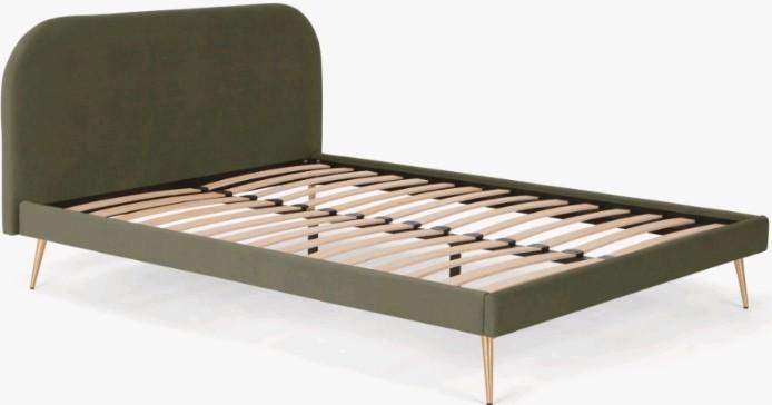 Velvet groen bed MADE, Huis en Inrichting, Slaapkamer | Bedden, Zo goed als nieuw, Stof, Groen, Ophalen