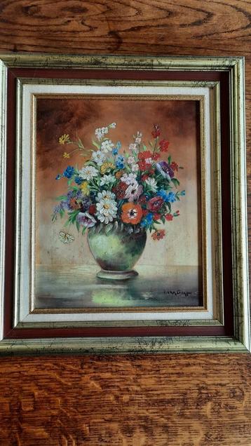 Schilderij bloemen Joan Van Gent.