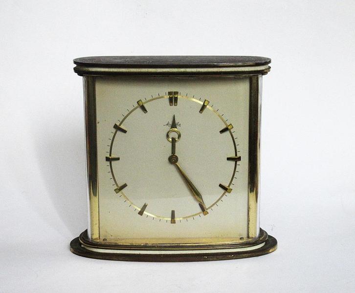 Mauthe Vintage bronzen tafelklok W.Germany., Antiek en Kunst, Antiek | Klokken, Ophalen of Verzenden