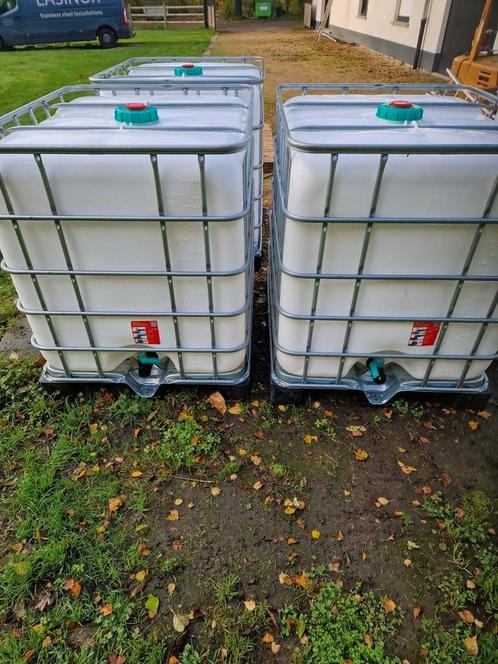 Witte ondoorzichtige IBC containers 1000 L, Tuin en Terras, Regentonnen, Zo goed als nieuw, Ophalen of Verzenden