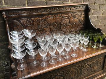 Val saint Lambert : verres Nestor taille Hamlet. 47 piéces.. beschikbaar voor biedingen
