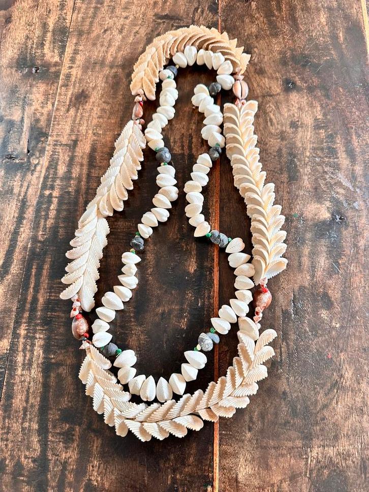 2 Bruids schelpen halskettingen Congo Collectie Antropoloog, Antiek en Kunst, Kunst | Niet-Westerse kunst, Verzenden