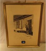 Mooie Pentekening 'Lemen Hoeve'' - Gesigneerd - 42x32, Ophalen of Verzenden