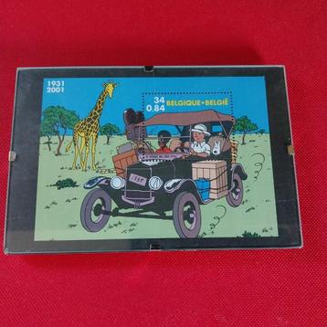 Planche mono timbre "FORD T TINTIN au CONGO" mise sous cadre, Enlèvement, Tintin, Neuf, Autres types