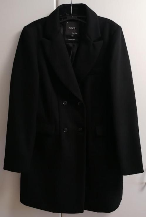Zwarte halflange geklede dames winterjas, 44, Kleding | Dames, Jassen | Winter, Zo goed als nieuw, Ophalen of Verzenden