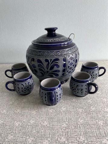 Vintage keramische cocktail/ punch set beschikbaar voor biedingen