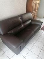 Bruine lederen salon te koop, Ophalen, Gebruikt, Leer, Rechte bank