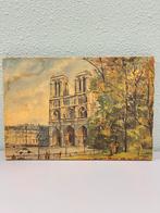 Print Notre Dame Kathedraal Parijs Kerk Frankrijk op Hout vt, Ophalen of Verzenden, Gebouw