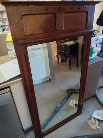 Grand Miroir ancien en bois, Enlèvement, Rectangulaire, 50 à 100 cm, 100 à 150 cm