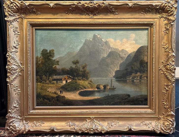 19de-eeuws landschapsschilderij Joseph Van Luppen, Antiek en Kunst, Kunst | Schilderijen | Klassiek, Ophalen