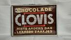 plaque en verre publicitaire Chocolate Clovis Pepinster, Collections, Marques & Objets publicitaires, Utilisé, Enlèvement ou Envoi