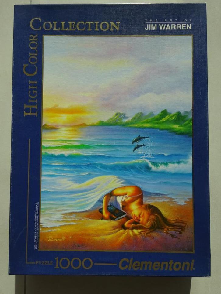 Puzzel 1000 st Jim Warren 'Ocean Dreams', Hobby en Vrije tijd, Denksport en Puzzels, Zo goed als nieuw, Legpuzzel, 500 t/m 1500 stukjes