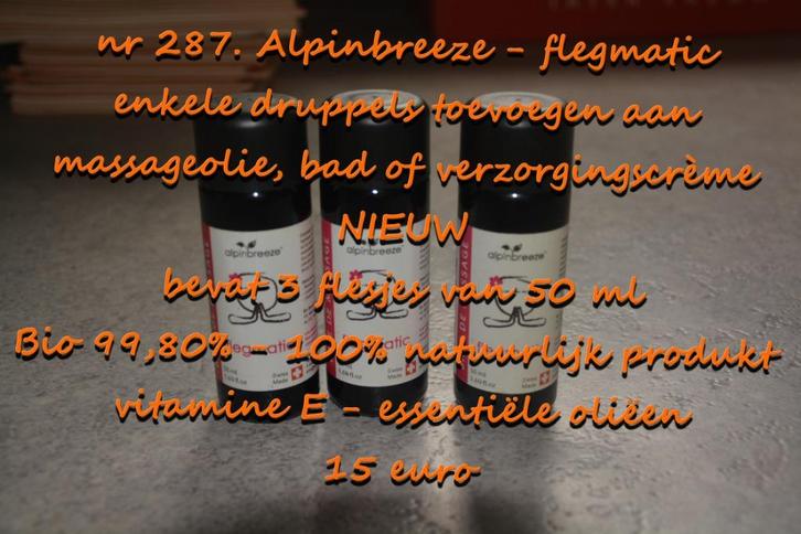 287. Alpinbreeze - flegmatic , NIEUW , verzending inbegrepen, Sport en Fitness, Massageproducten, Nieuw, Olie of Lotion, Verzenden