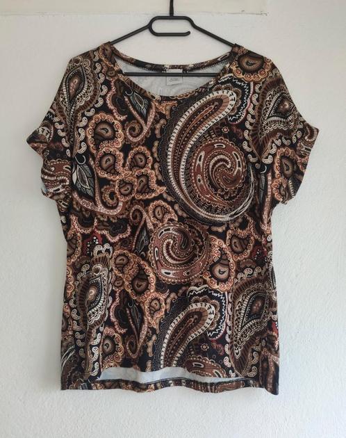 FOS Amsterdam | Paisley bohemian hippie shirt — Maat M, Kleding | Dames, T-shirts, Zo goed als nieuw, Maat 38/40 (M), Bruin, Korte mouw