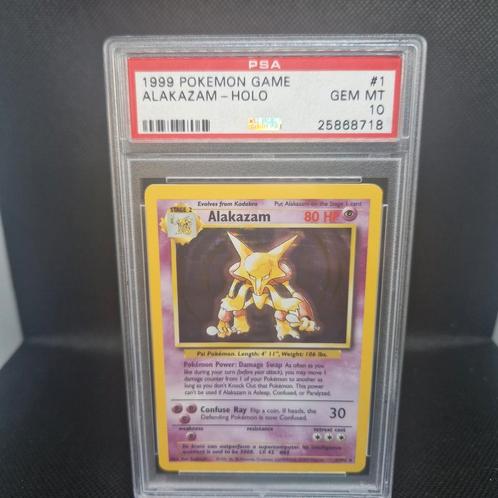 Alakazam Holo Base Set PSA 10, Hobby en Vrije tijd, Verzamelkaartspellen | Pokémon, Zo goed als nieuw, Ophalen of Verzenden
