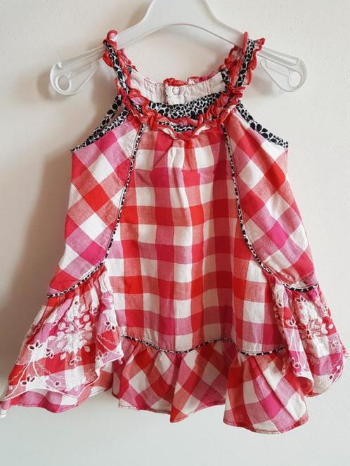 CATIMINI - Robe à carreaux rouges/blancs - T.18 mois/80cm, Kinderen en Baby's, Babykleding | Maat 80, Gebruikt, Meisje, Jurkje of Rokje