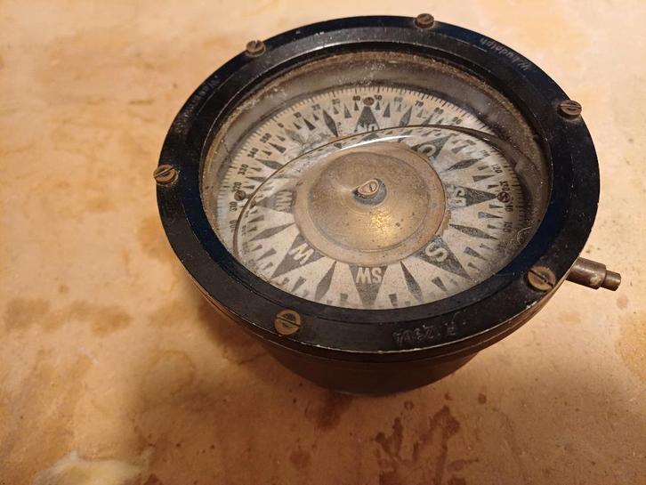 Scheepskompas W. Ludolph Wesermünde, Verzamelen, Scheepvaart, Gebruikt, Gebruiksvoorwerp, Ophalen of Verzenden