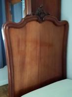 vintage 1 persoonsbed in mahonie en nachtkastje met marmer b, Antiek en Kunst, Ophalen