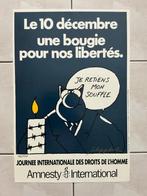 ZELDZAAM! Affiche van P. Geluck, Le Chat, Amnesty.onderteken, Verzamelen, Deurposter of groter, Ophalen of Verzenden, Overige onderwerpen