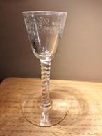 Rynbende ad Maas tekst geëtst borrelglas, jeneverglas _12, Ophalen of Verzenden, Zo goed als nieuw, Borrel- of Shotglas