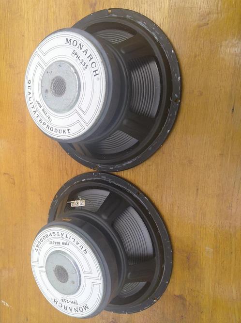 Paar subwoofers 10inch Monarch SPH-255.120W. 8 Ohm, Audio, Tv en Foto, Luidsprekerboxen, Gebruikt, Subwoofer, 120 watt of meer