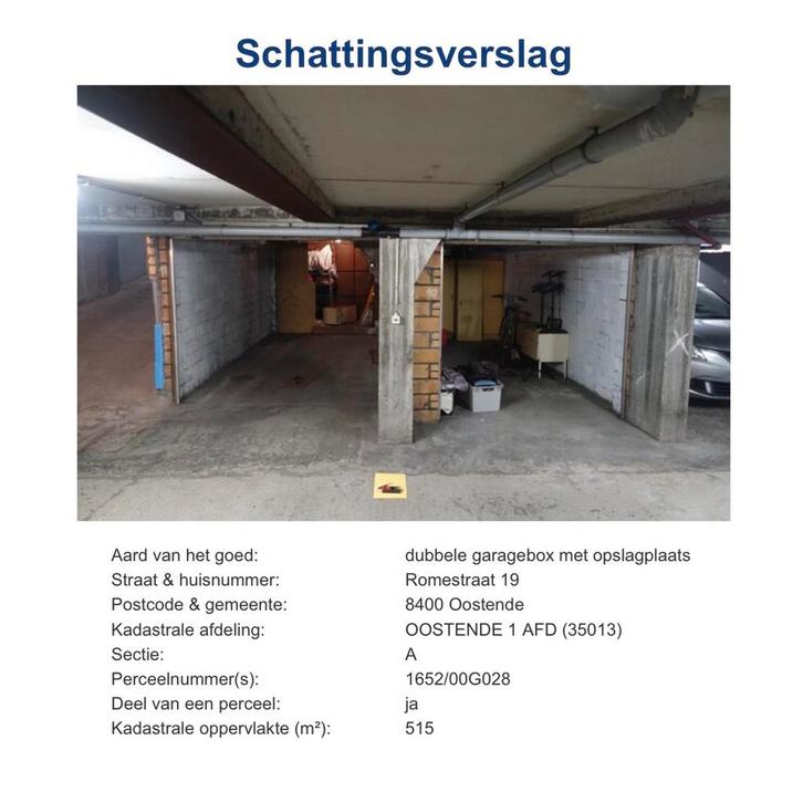 Dubbele garagebox met opslag Romestraat Oostende, Immo, Garages & Places de parking, Ostende