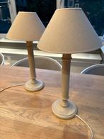 Tafellampjes met stoffen kap, Huis en Inrichting, Lampen | Tafellampen, Ophalen, Zo goed als nieuw, Hout
