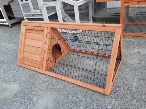 konijnen ren kleur terra met slaaphuisje driehoek, Dieren en Toebehoren, Knaagdieren en Konijnen | Hokken en Kooien, Nieuw, Ren