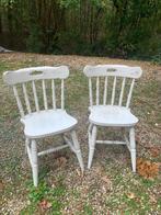 Witte stoelen (hout), Gebruikt, Twee, Wit, Ophalen of Verzenden