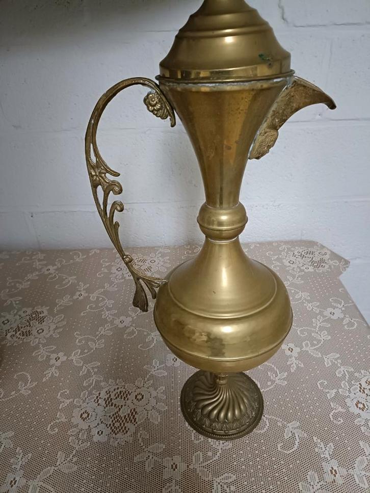 Cruche arabe en cuivre — Avec couvercle et poignée, Antiquités & Art, Antiquités | Bronze & Cuivre, Cuivre, Enlèvement