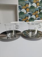 Tasses collection Nespresso verre sous tasse inoxydable, Comme neuf, Enlèvement ou Envoi