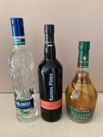 3 flessen (porto, vodka, Williams), Verzamelen, Wijnen, Ophalen, Nieuw