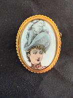 P.Pastaud Antieke Limoges Broche -  Porseleinen Pin, Ophalen, Gebruikt