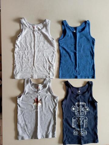 4 TANKTOPS voor jongens maat 110 beschikbaar voor biedingen