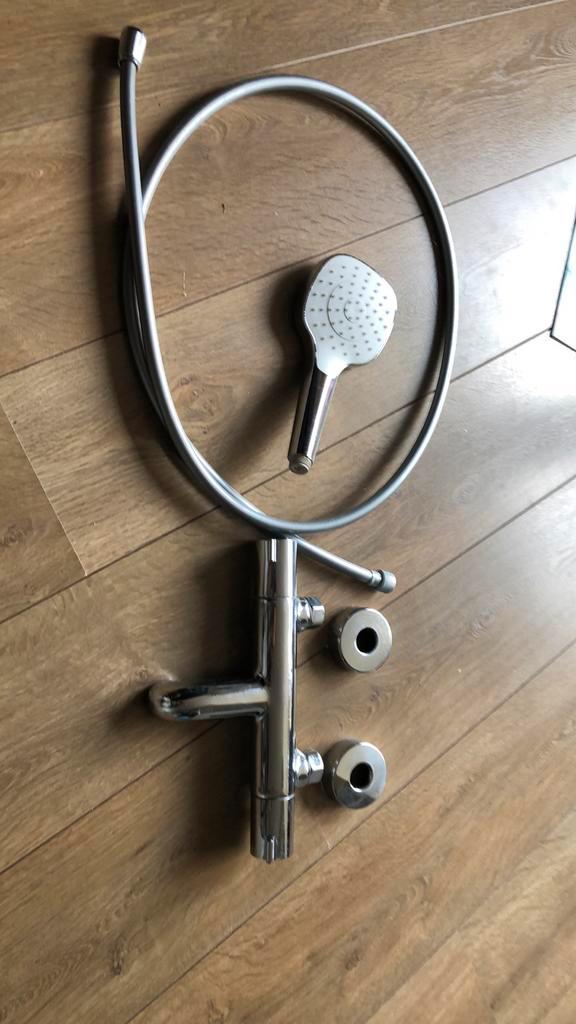 Bad/douchekraan hansgrohe thermostaat met douchekop, Doe-het-zelf en Bouw, Sanitair, Zo goed als nieuw, Bad, Ophalen