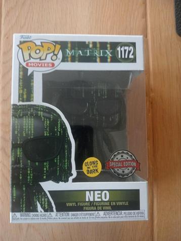 Funko pop The Matrix #1172 Neo brille dans le noir GITD, Enlèvement ou Envoi, Comme neuf