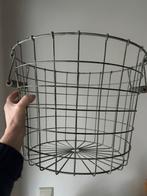 panier en fer gris avec poignées en bois H30cm D39cm, Enlèvement, Neuf, Rond, Panier