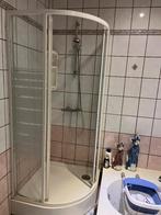 Paroi de douche d’angle arrondie + receveur 90x90, Enlèvement, Utilisé, Verre, Douche