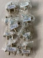 Gratis! Lot 9 stuks coax 2-weg splitters – kabel tv, Enlèvement, Neuf